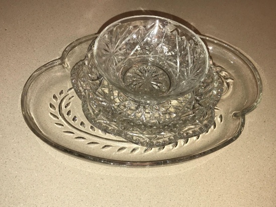 Cupboard of Assorted Glass Serving Dishes