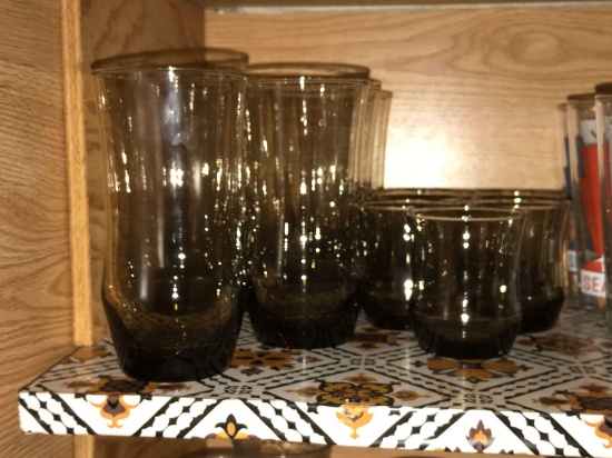 (14) Brown Drinking Glasses
