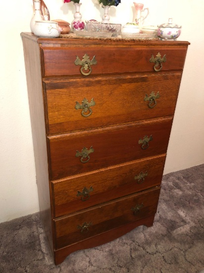 Vintage 5-Drawer Dresser w/ Brass Pulls