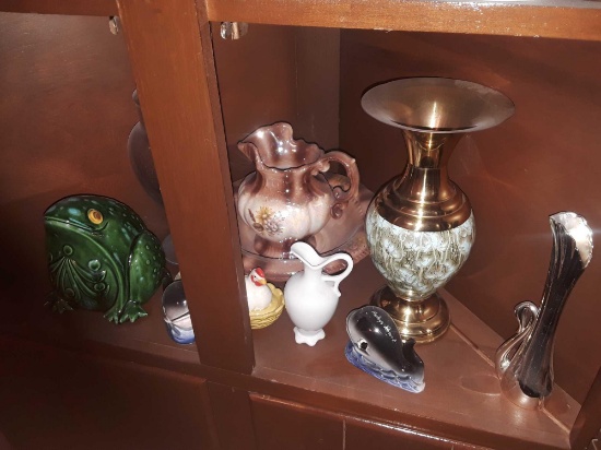 Shelf of Ceramic Decorations and Figurines