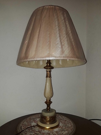 Porcelain and marble lamp