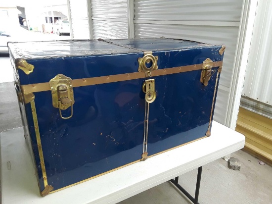 Blue tin trunk