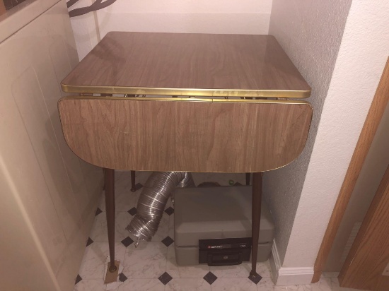 Formica Top Louisville Drop Leaf card table Faux Wood Grain Pattern