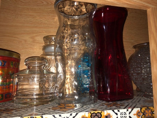 Shelf of Assorted Vases