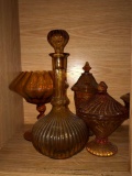20-Assorted Pieces Of Amber Glassware