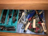 Drawer of Flatware and Carving Set