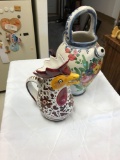 Two Ceramic Decorative Italian Water Pitchers