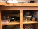 Contents of Top Shelf of Bottom Kitchen Cabinet
