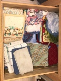Drawer of Potholders and Kitchen Towels