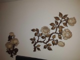 (2) Plastic syrooo inc. Made in USA Wall Decorations, Fake Plant in Pot, & (2) Wall Decorations