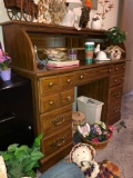 Riverside Furniture Roll Top Desk, 2-Drawer File Cabinet & Contents