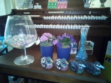 (4) Wooden Ducks (2) Fake Plants (2) Glass Vases (2) Coaster Sets, (1) Big Candle