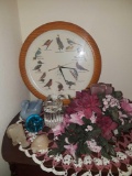 Bird Clock, Assorted Ceramic & Glass Decor