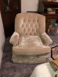 Kroehler Royal Pleated Back Upholstered Rocking Armchair-Faux Velvet