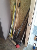 (8) yard tools (2) indoor brooms