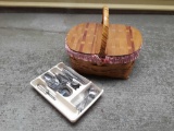 Picnic basket and silverware set