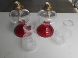 (2) Eagle oil lamps