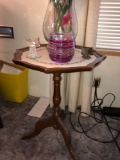 Faux Leather Top Side Table