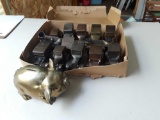 (12) metal car coin banks (1) metal pig coin bank