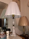 Pair of Marble Based Ceramic Table Lamps w/ Children Motif