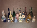 Assortment of Glass,Ceramic, & Crystal Bells