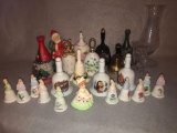 Assortment of Ceramic & Glass Bells
