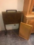 (4) TV Trays w/ Stand & (1) Lap Tray