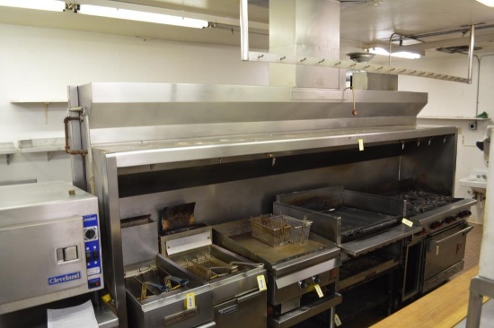 Quest Clean Air 12' Stainless Steel Exhaust Hood & Enclosure w/ Ansul Fire Suppresion System