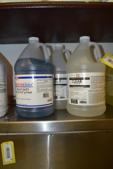 1.5-Gal Swisher Hygiene Clear Sanitizer & Partial Gal Of Heavy Duty Blue Pot & Pan