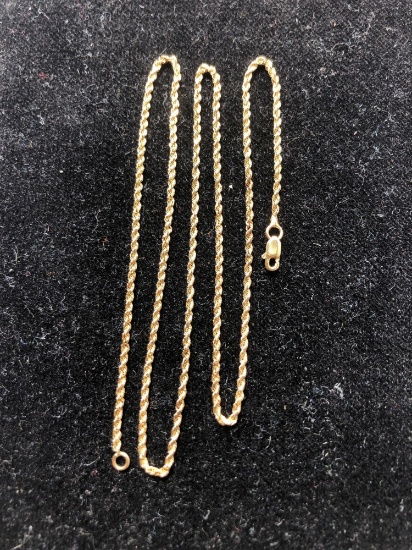 14K Gold Rope Chain 18"