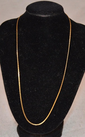 14K Gold Flat Figaro Chain 18" Marked Italy