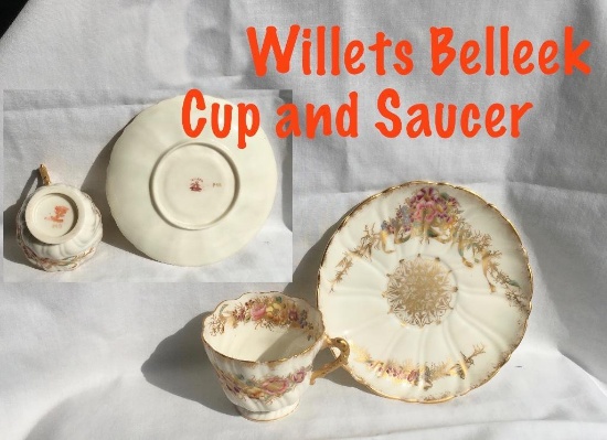 Willets Belleek Cup and Saucer