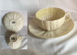 Belleek Cup and Saucer 2nd Black Mark