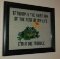 Framed Frog Needlepoint Wall Hanging