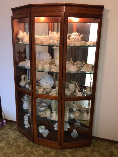 Mirror Back Illuminated China Cabinet