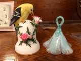 Nayet Ceramic Bell & American Gold Finch Ceramic Bell By Pete Bennett