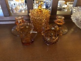 (5) Amber Glass Dishes