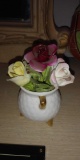 Coalport English Bone China Vase/Flowers, Heart Shaped Jewelry Box, Butterfly Fan