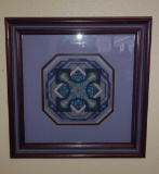 Framed Abstract Needlepoint Wall Hanging