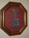 Framed Needlepoint Wall Hanging