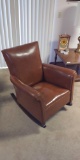 Brown Leatherette Rocking Chair