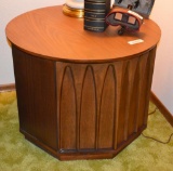 Round Top Octagonal End Table w/ Cupboard
