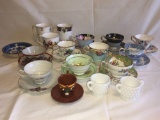 (10) Tea Cups & Saucers, (3) Tea Cups, (2) Hobnail Sugar & Cream Cups, (1) Decorative Cup & Saucer