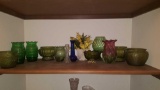 Shelf of Assorted Vases and Flower Pots