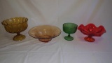 4 Decorative Glass Serving Bowls
