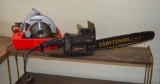 (2) Sears Craftsman Electric Chainsaw & Skillsaw 7-1/4in Power Saw.