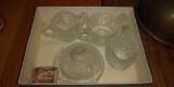 (4) Vintage Glassware Pieces (1) Vintage Aspirin Container w/ Contents