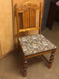 Oak Carved Back Side Chair
