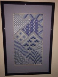 Framed Hanging Wall Decor Needlepoint Abstract Art