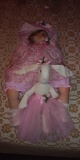 Unknown Maker Doll and Stuffed Bunny